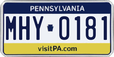 PA license plate MHY0181