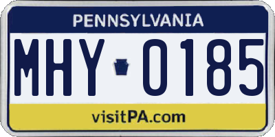 PA license plate MHY0185