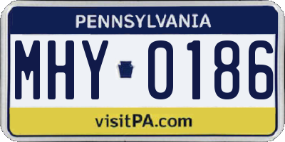 PA license plate MHY0186