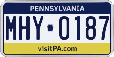 PA license plate MHY0187