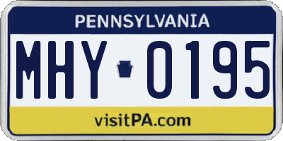 PA license plate MHY0195