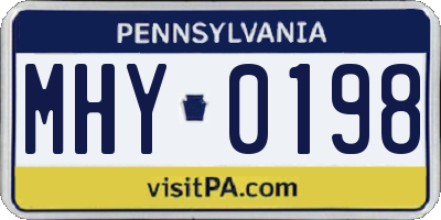 PA license plate MHY0198