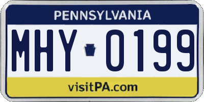 PA license plate MHY0199