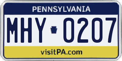 PA license plate MHY0207