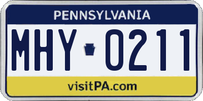 PA license plate MHY0211
