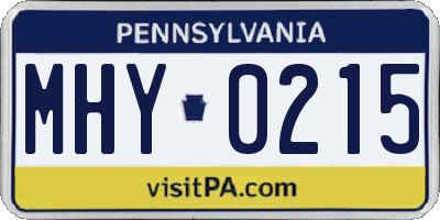 PA license plate MHY0215