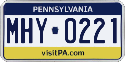 PA license plate MHY0221