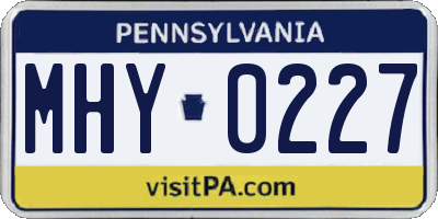PA license plate MHY0227