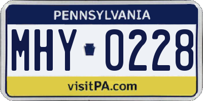 PA license plate MHY0228