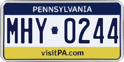 PA license plate MHY0244