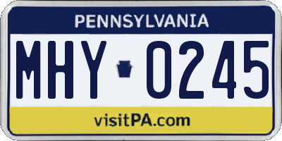 PA license plate MHY0245