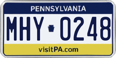 PA license plate MHY0248