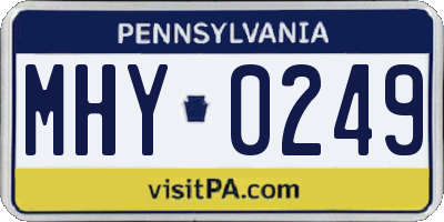 PA license plate MHY0249