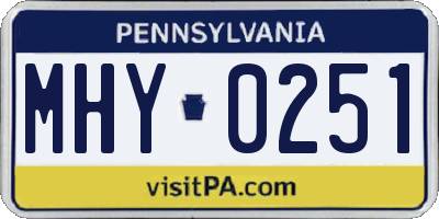 PA license plate MHY0251