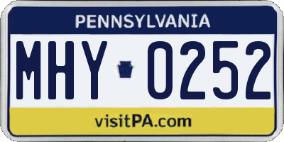 PA license plate MHY0252