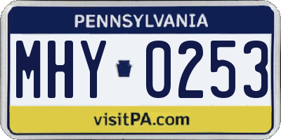 PA license plate MHY0253
