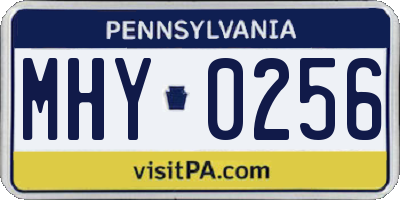 PA license plate MHY0256