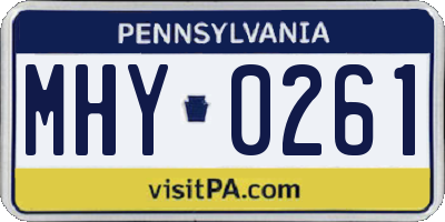 PA license plate MHY0261