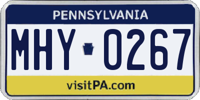 PA license plate MHY0267