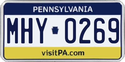 PA license plate MHY0269