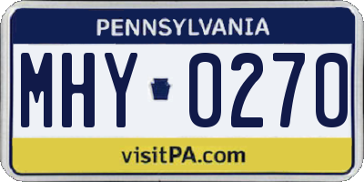 PA license plate MHY0270