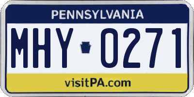 PA license plate MHY0271