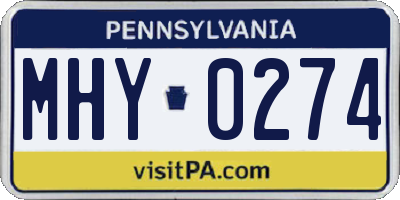 PA license plate MHY0274