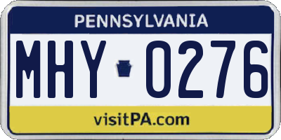 PA license plate MHY0276