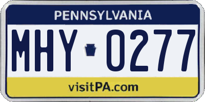PA license plate MHY0277