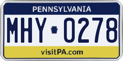 PA license plate MHY0278