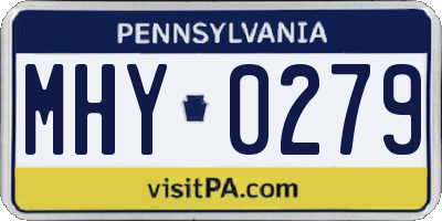 PA license plate MHY0279