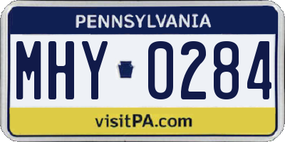 PA license plate MHY0284
