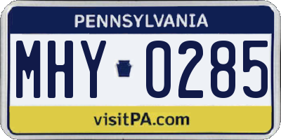 PA license plate MHY0285