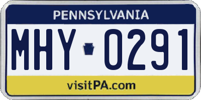 PA license plate MHY0291