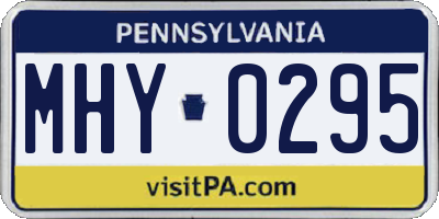 PA license plate MHY0295