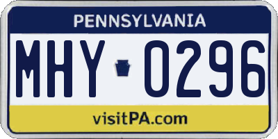 PA license plate MHY0296
