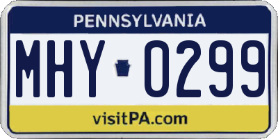 PA license plate MHY0299