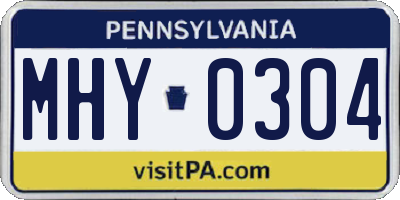 PA license plate MHY0304