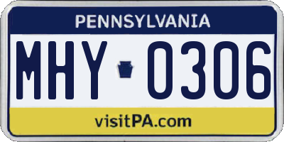 PA license plate MHY0306