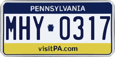 PA license plate MHY0317
