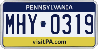 PA license plate MHY0319