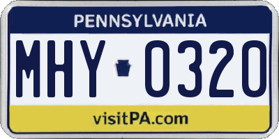 PA license plate MHY0320