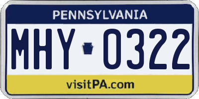 PA license plate MHY0322
