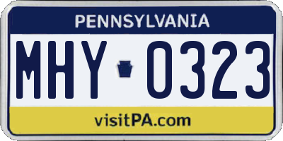 PA license plate MHY0323