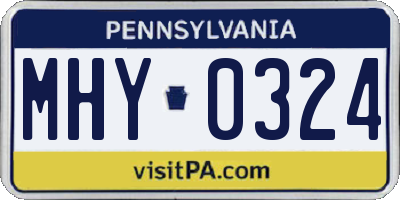 PA license plate MHY0324