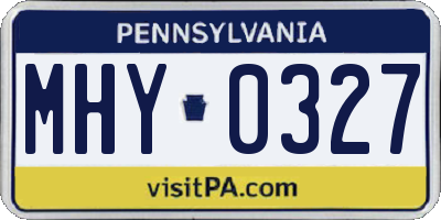 PA license plate MHY0327