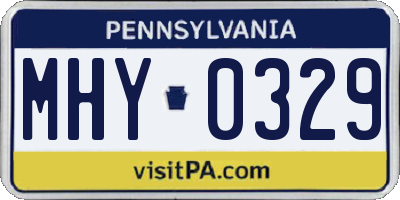 PA license plate MHY0329