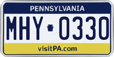 PA license plate MHY0330