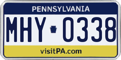 PA license plate MHY0338