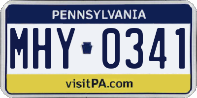 PA license plate MHY0341